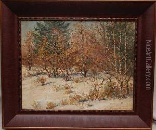 Winter Landscape Oil Painting - Theodor Victor Carl Valenkamph