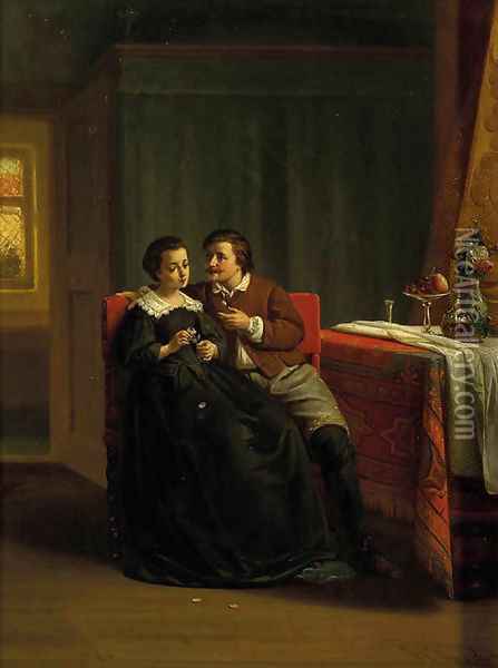 The suitor Oil Painting - Johannes Christoffel Vaarberg