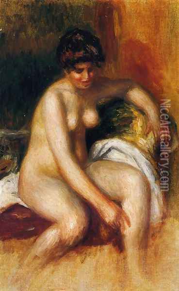 Woman In An Interior Oil Painting - Pierre Auguste Renoir