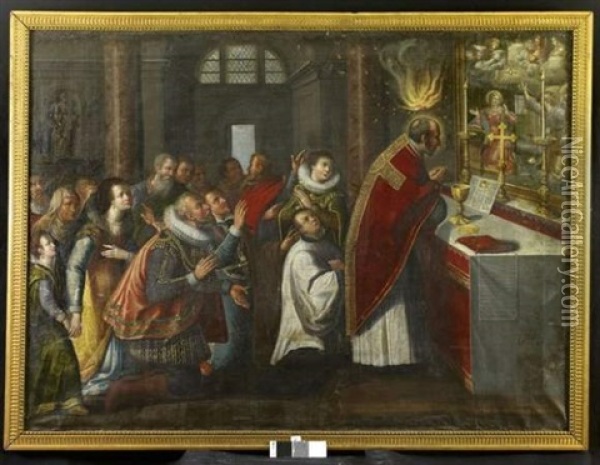 Saint Louis De Gonzague Recevant La Premiere Communion De Saint Charles Borromee Oil Painting - Juan (Fray) Sanchez y Cotan