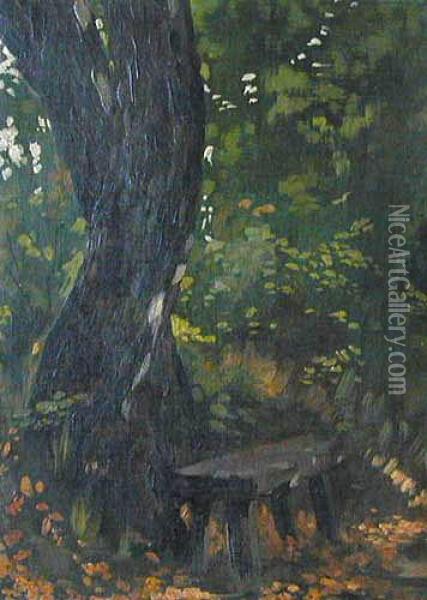 Laweczka Pod Drzewem Oil Painting - Marian, Michal Wawrzeniecki