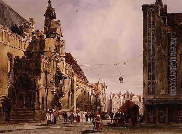 The Hotel de Ville, St. Omer, 1832 Oil Painting - Thomas Shotter Boys