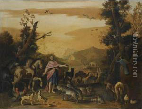 The Animals Entering Noah's Ark Oil Painting - Sinibaldo Scorza