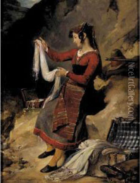 Brigand's Wife Oil Painting - Leon Cogniet