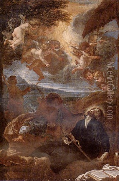 The Death Of Saint Francis Xavier Oil Painting - Giovanni Battista Gaulli