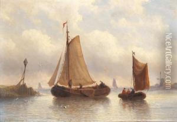 An Afternoon On The Water Oil Painting - Eduard Alexander Hilverdink