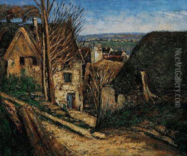 The House Of The Hanged Man At Auvers Oil Painting - Paul Cezanne