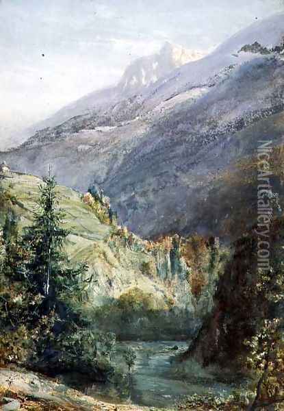On the Road of Sepey Switzerland Oil Painting - John William Inchbold
