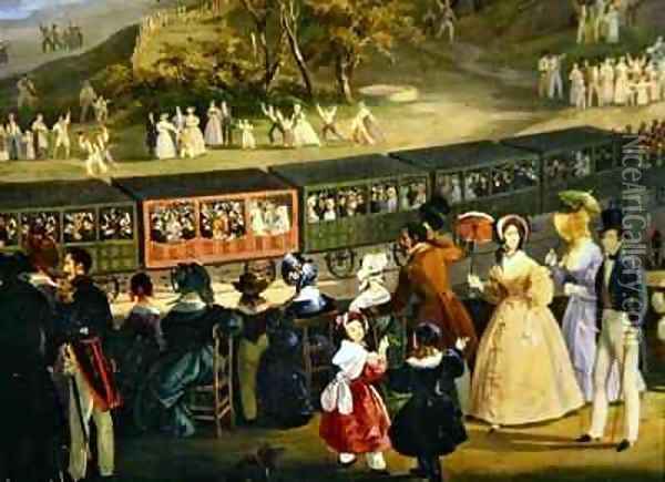The Opening of the Naples Portici Railway in 1839 Oil Painting - Salvatore Fergola