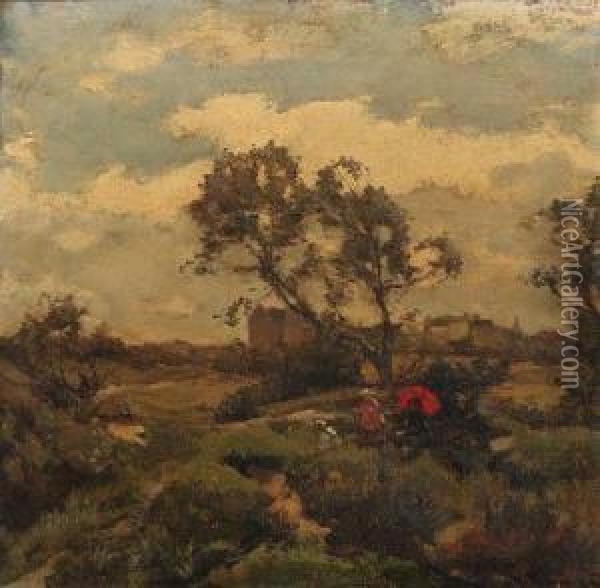 A Summer's Day In The Dunes, Near The Hague Oil Painting - Johannes Evert Akkeringa