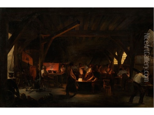 In Der Eisenschmiede Oil Painting - Jules Pierre Jollivet