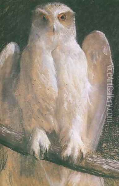 Owl Oil Painting - Leon Wyczolkowski