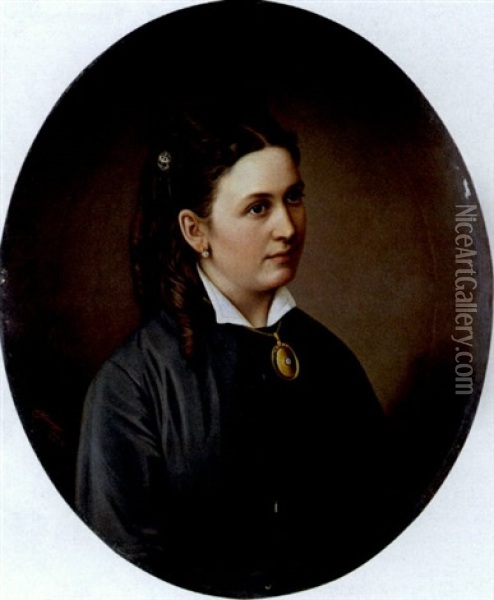 Portrait Einer Jungen Frau Oil Painting - Ernst W. Hieronymi