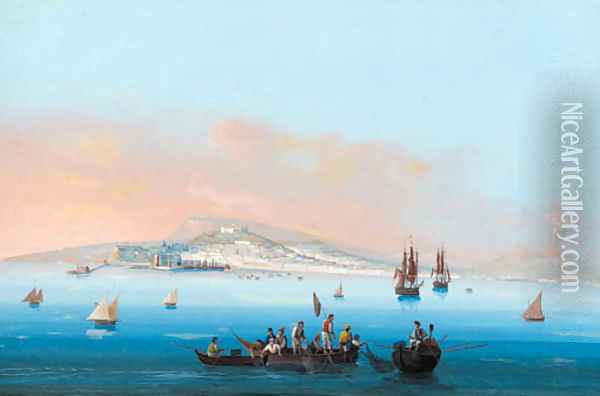 Napoli da Mare Oil Painting - Neapolitan School