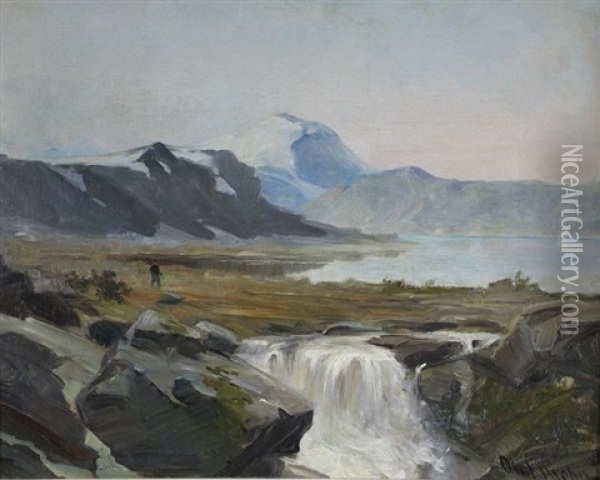 Paysage Lacustre Suedois Oil Painting - Olaf Krohn