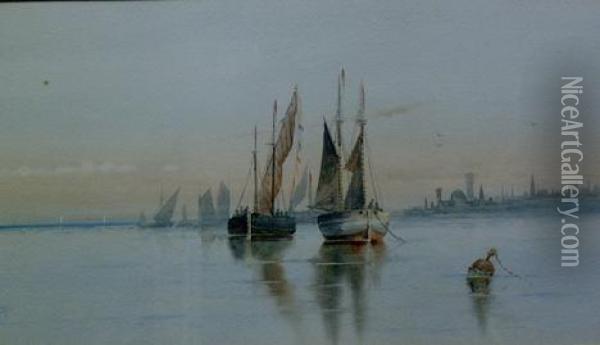 Fishing Boats Oil Painting - Charles Paul Gruppe