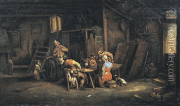 Das Fruhstuck In Der Bauernstube Oil Painting - Adriaen Jansz van Ostade