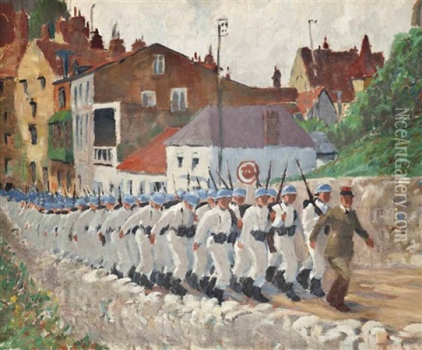 French Infantry Marching In Column Oil Painting - Greville Irwin