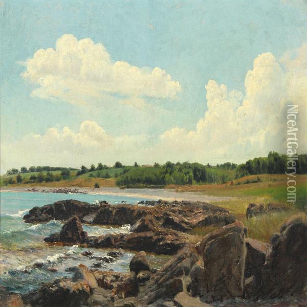 Coastal Scenery Oil Painting - Peter Johan Schou