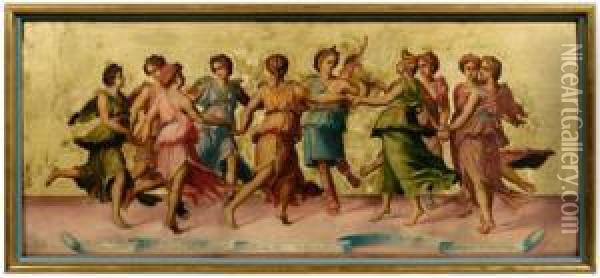 The Dance Of Apollo With The Muses Oil Painting - Baldassare Peruzzi