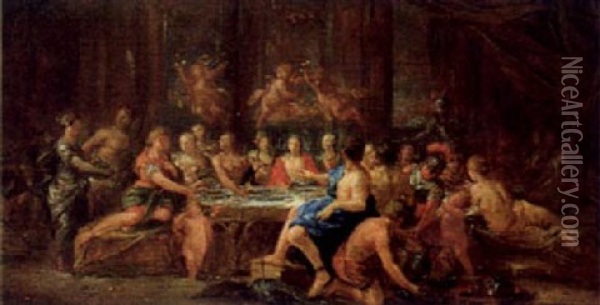 Das Gastmahl Des Platon Oil Painting - Ottmar Elliger the Elder