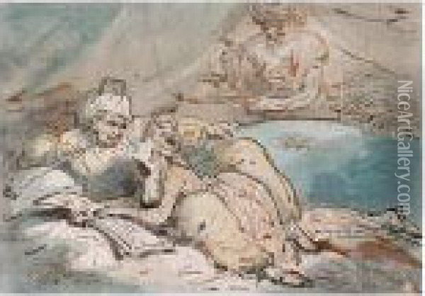 Love In The East Oil Painting - Thomas Rowlandson