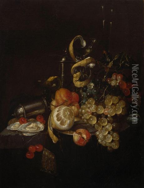 Stillleben Mit Fruchten Und Austern Oil Painting - Pieter de Ring