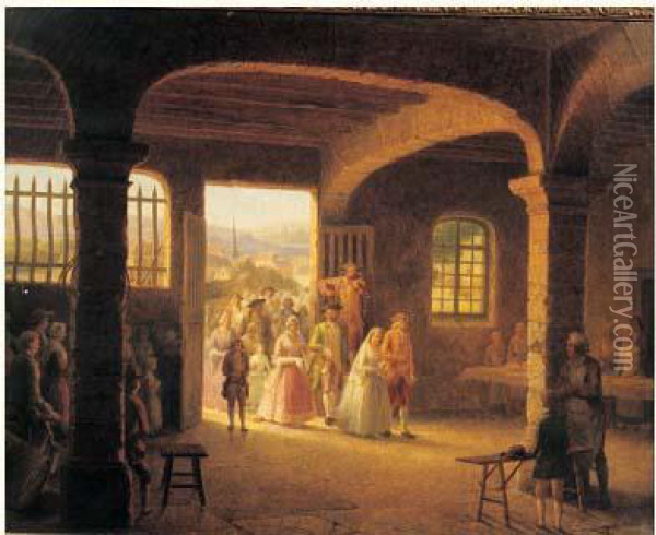 La Mariee Arrivant Au Banquet Oil Painting - Michel Gabriel G. Gourdet