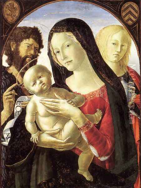 Madonna and Child with St John the Baptist and St Mary Magdalene Oil Painting - Neroccio (Bartolommeo) De' Landi
