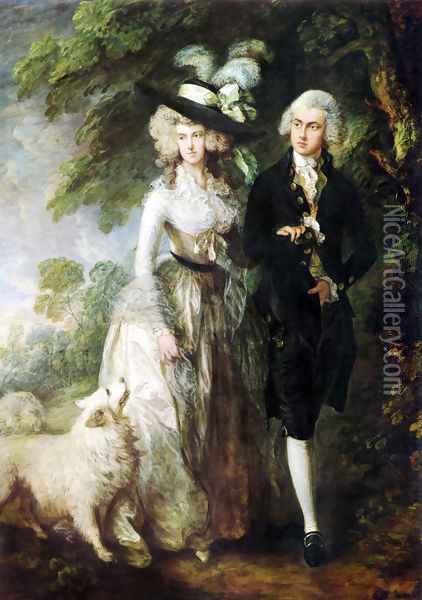 Mr and Mrs William Hallett Oil Painting - Thomas Gainsborough