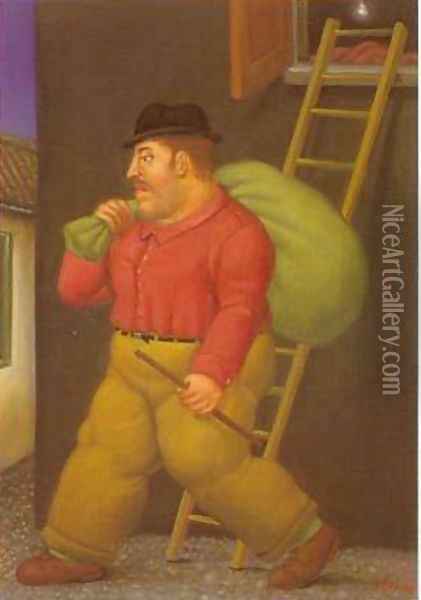 A Thief 1994 2 Oil Painting - Fernando Botero