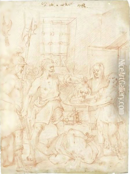 The Beheading Of Saint John The Baptist Oil Painting - Domenico Fiasella