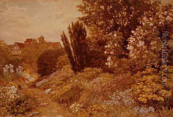 The Alpine Gardens at Tangley Manor Oil Painting - Thomas H. Hunn