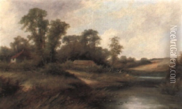 Landschaft Mit Vieh Und Figurenstaffage Oil Painting - Sidney Richard Percy