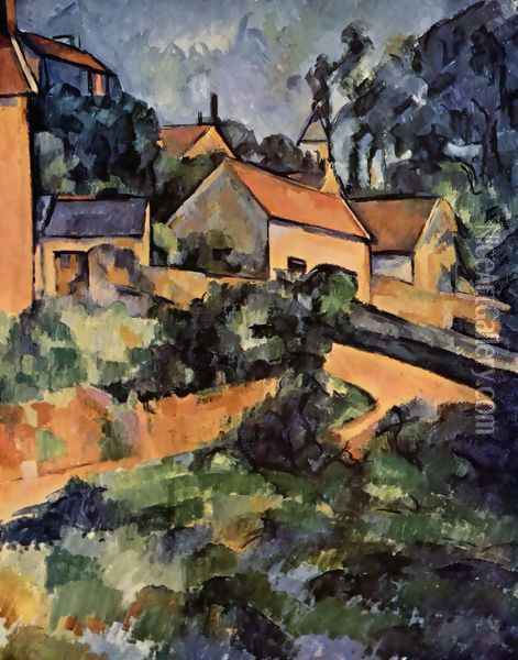 Road curve in Montgeroult Oil Painting - Paul Cezanne