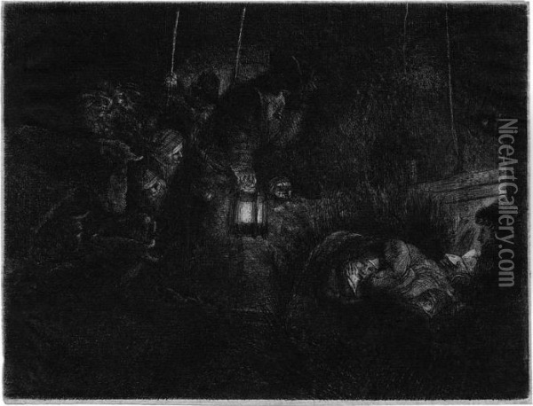 Die Anbetung Der Hirten Bei Nacht Oil Painting - Rembrandt Van Rijn