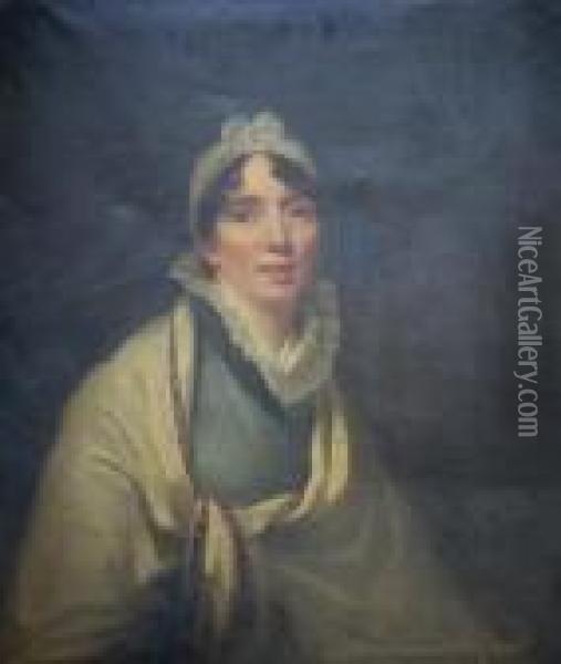 Raeburn,
Ra Portrait Of Helen Renny Quarter Length, Wearing A Green Dress Oil Painting - Sir Henry Raeburn