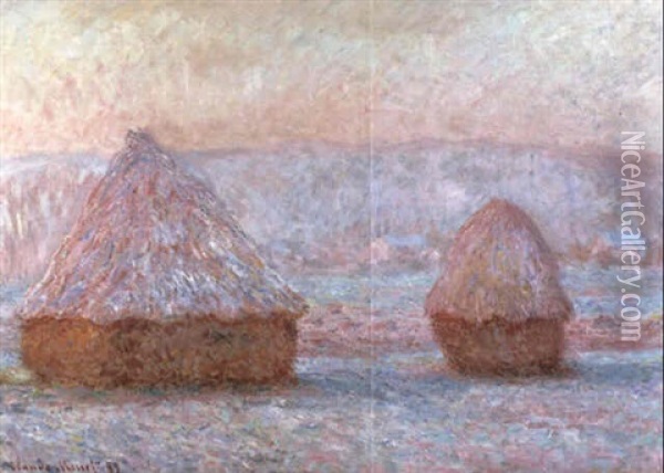 Les Meules, Giverny, Effet Du Matin Oil Painting - Claude Monet