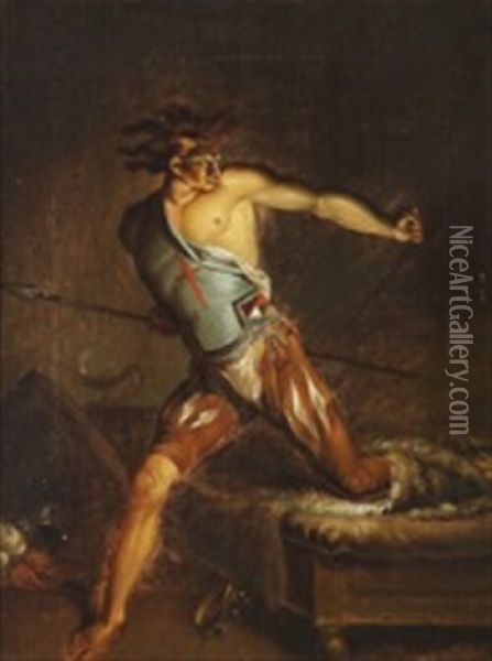 Richard Iii Ascend From His Bed Terrified By Nightmares Oil Painting - Nicolaj-Abraham Abilgaard