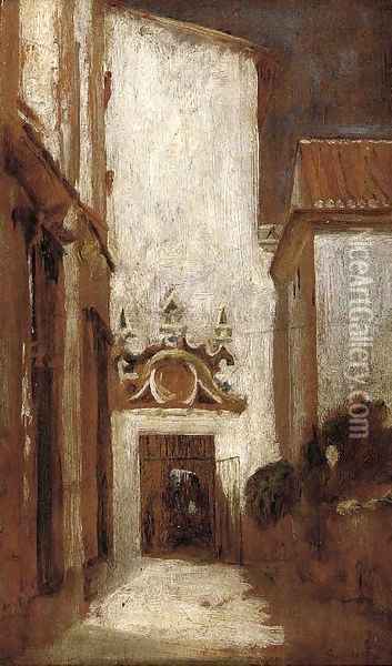 Portico, Granada Oil Painting - Lord Frederick Leighton