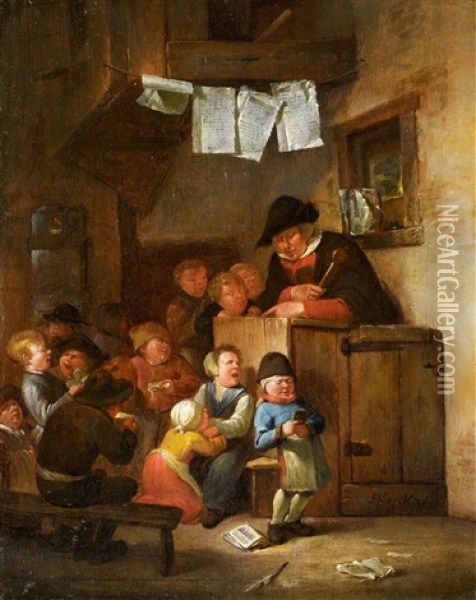 Das Klassenzimmer Oil Painting - Egbert van Heemskerck the Elder
