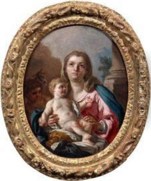 Madonna Mit Kind Und Dem Johannesknaben Oil Painting - Pietro Bardellino
