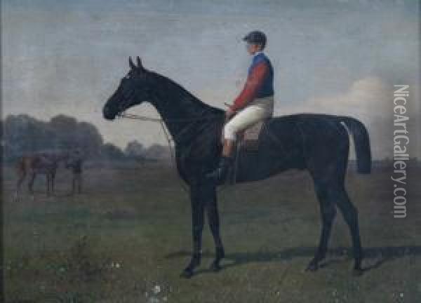 Jockey Auf Seinem Pferd In Weiter Landschaft Oil Painting - Emil Volkers