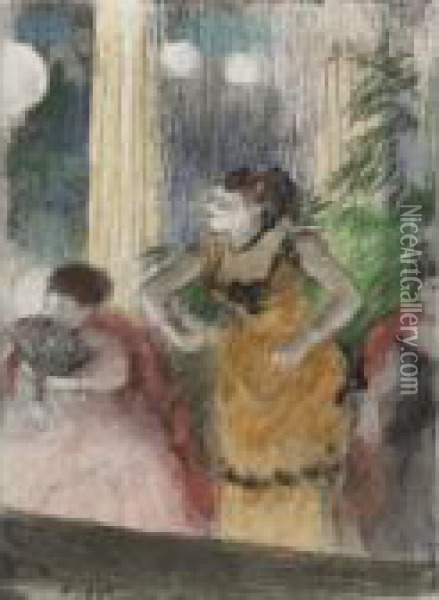 Mlle Becat Aux Ambassadeurs (cafe-concert) Oil Painting - Edgar Degas