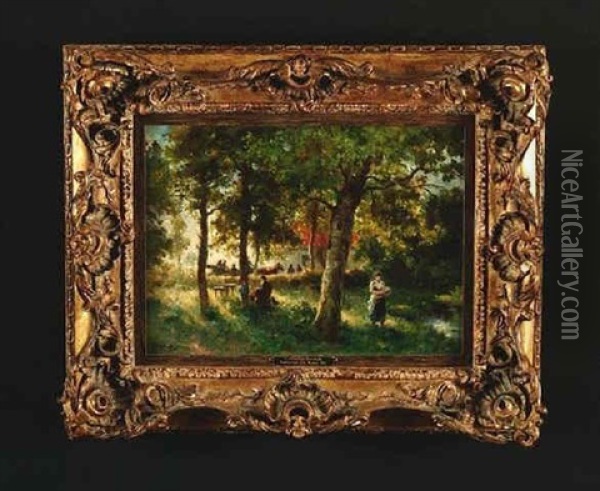 Ausflugler In Einem Waldlokal Oil Painting - Heinrich Ludwig Freiherr von Gleichen-Russwurm