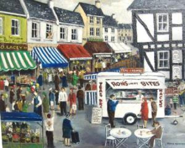 Market Day Oil Painting - Frank Richards
