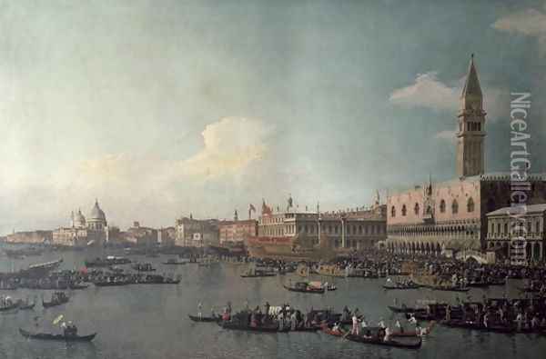 The Basin of San Marco on Ascension Day, c.1740 Oil Painting - (Giovanni Antonio Canal) Canaletto