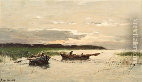 Boddenfischer Oil Painting - Konrad Alexander Mueller-Kurzwelly