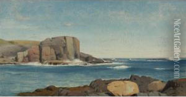Coast Of Maine Oil Painting - William M. Hart