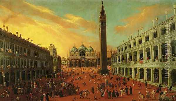 Piazza San Marco at Carnival Time Oil Painting - Joseph, The Younger Heintz